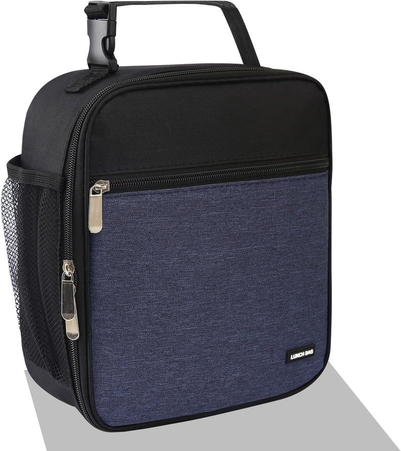 Lovoeo AYEANY Lunch box Lunch bag for men women Lunchbox Lunch bags Insulated Lunch bag Lunch box cooler (Thicken navy blue), Large - Image 1